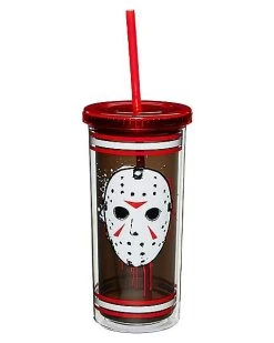 Best Pirce ???? Jason Voorhees Jersey Cup with Straw 20 oz. - Friday the 13th ????