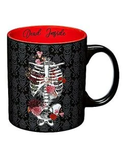 Brand new ⭐ Dead Inside Floral Skeleton Coffee Mug 20 oz. ⭐
