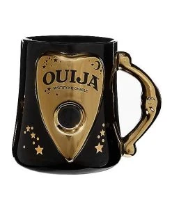 Deals ⌛ Black and Gold Ouija Molded Coffee Mug - 23 oz. ????