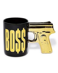 Buy ❤️ Foil Gold Gun Handle Boss Coffee Mug - 16 oz. ????