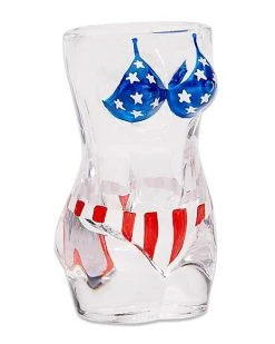 Brand new ???? Red White and Blue ???? Bikini Female Body Shot Glass - 2 oz. ????