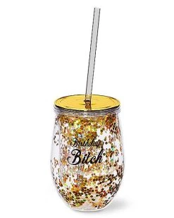 Best deal ???? Birthday Bitch Glitter Cup with Straw ✔️