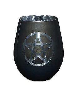 Cheap ???? Glitter Pentacle Stemless Wine Glass - 20 oz. ????