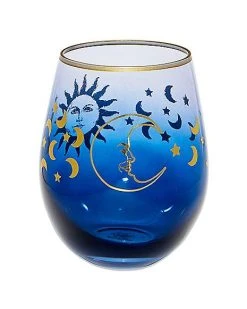 Top 10 ❤️ Glitter Sun and Moon Stemless Wine Glass - 20 oz. ????