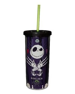 Cheapest ???? King Jack Skellington Cup with Straw 20 oz. - The Nightmare Before ❄ Christmas ????