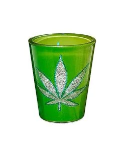 Brand new ???? Green Glitter Weed Leaf Shot Glass - 2 oz. ????