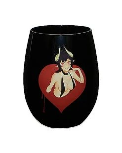 Hot Sale ⭐ Heart Succubus Stemless Wine Glass - 20 oz. ????