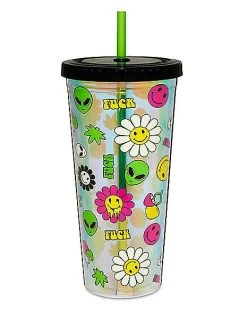 Wholesale ???? Smiley Faces Cup with Straw - 20 oz. ✔️