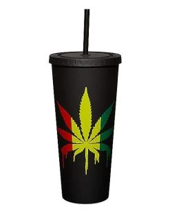 Brand new ???? Rasta Drippy Weed Leaf Cup With Straw - 20 oz. ????