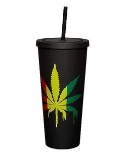 Brand new ???? Rasta Drippy Weed Leaf Cup With Straw - 20 oz. ???? -Corona-shop 03840667 c