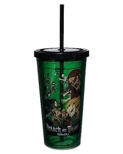 Discount ???? Attack on Titan Cup with Straw - 16 oz. ✔️