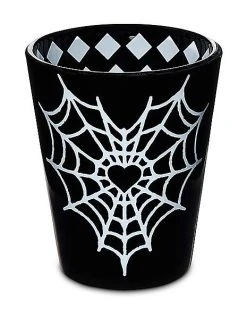 Brand new ❤️ Black Spiderweb Heart Shot Glass - 2 oz. ⭐