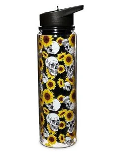 Deals ???? Sunflower Skull Water Bottle - 18 oz. ????