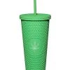 Flash Sale ???? Green Weed Leaf Textured Cup with Straw - 24 oz. ????
