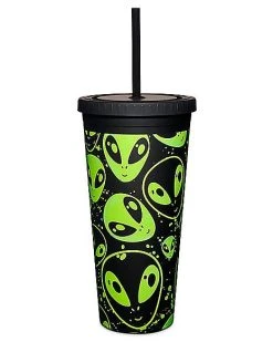 Coupon ???? Alien Face Cup with Straw - 24 oz. ????