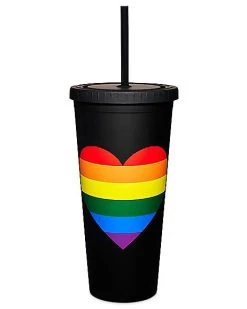 Top 10 ???? Heart Rainbow Pride Cup with Straw - 24 oz. ????