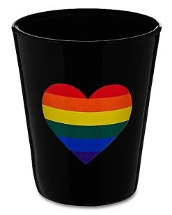 Cheap ???? Rainbow Heart Shot Glass - 2 oz. ✔️