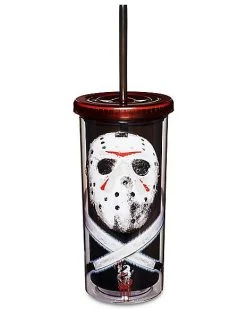 Best Sale ???? Jason Voorhees Mask Knives Cup with Straw 20 oz. - Friday the 13th ????