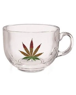 Promo ???? Glitter Weed Leaf Coffee Mug - 22 oz. ????