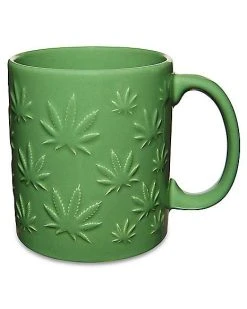 Hot Sale ⌛ Weed Leaf Embossed Coffee Mug - 18 oz. ????